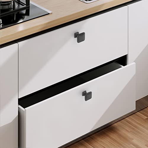 9BUILD 10 Pack Matte Black Cabinet Knobs,Solid Square Drawer Pulls - color: Matte Black, size: 1.2"/30MM