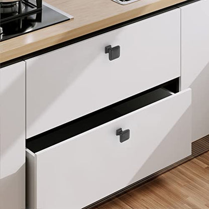 9BUILD 10 Pack Matte Black Cabinet Knobs,Solid Square Drawer Pulls - color: Matte Black, size: 1.2"/30MM