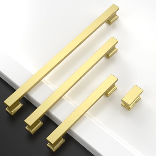 Asidrama 6 Pack Brushed Gold Kitchen Cabinet Knobs Dresser Knobs Drawer Knobs Cabinet Hardware Zinc Knobs for Dresser Drawers - color: Brushed Gold, style: 6 Pack