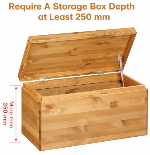 HBL'2 Pack Soft Close Toy Box Hinges for Heacy Curved, Round, Arched Lids