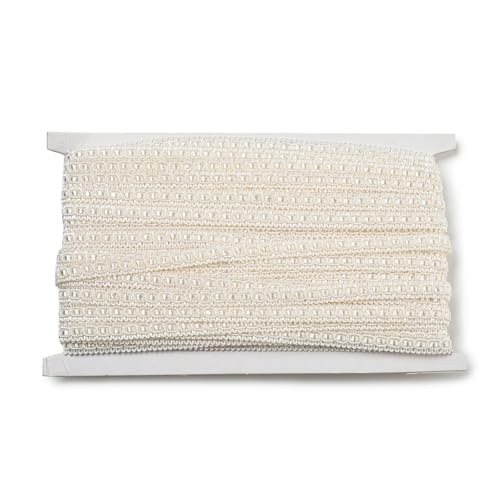 20 Yards 0.37 Inch/ 9.5mm Beige Braided Trim Woven Braid Ribbon Ivory Basic Gimp Polyester Upholstery Edging Trimming Ribbon for Sewing Making Craft Gift Wrapping DIY Christmas Decor Supply