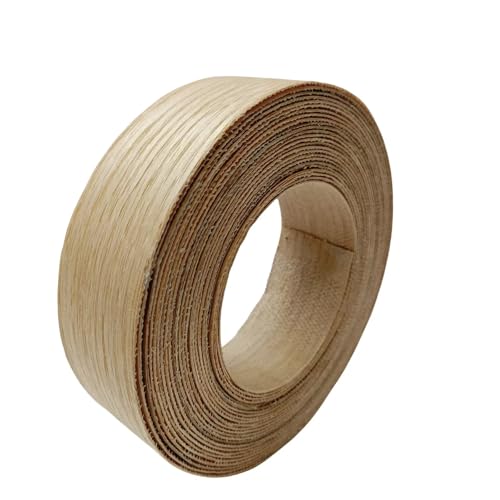 Real Red Oak 1-1/2 inch ×26ft Wood Veneer Edge Banding Roll,Pre-glued Iron On Wood Veneer Edging-Backed with Hot Melt Adhesive-Flexible Wood Veneer Edgebanding for Furniture Restoration - size: 1-1/2" x26'
