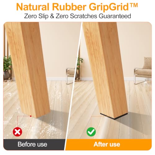 CHUNZEXI Non-Slip Rubber Furniture Pads, 4 Pack 6 x 6 Inch Square - size: 6×6 inch 4 Square