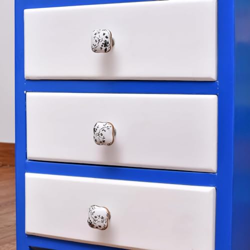 Indian Shelf 18 Pack Drawer Knobs for Cabinet Dresser Ceramic - color: Black and Golden, size: 18 Knobs