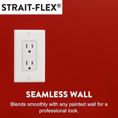 Strait-Flex Drywall Patch – Outlet-Patch for Electrical Box Repairs –Pre-Cut Drywall Repair Solution for Mis-Cuts and Damage Around Receptacles – Fast, Strong, Sandable – Fits Standard Boxes – 10 Pack