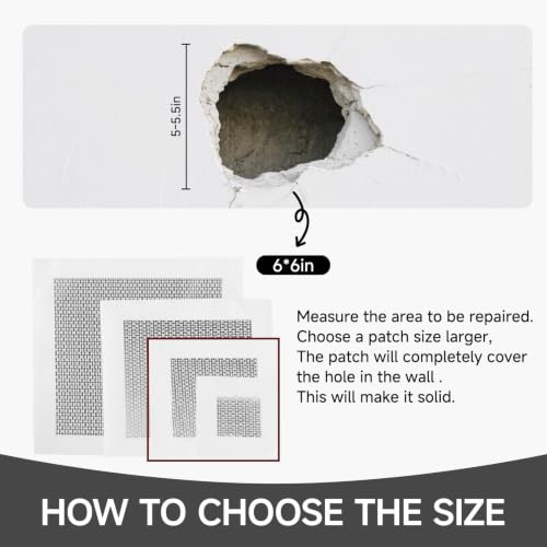 19 PCS Wall Repair Patch Kit, Aluminum Drywall Repair Patch Kit for Small/Large Holes, 2/4/6/8 Inch Self-Adhesive Metal Wall Patches with Scraper Sandpapers Gloves, Quick Fix Plaster