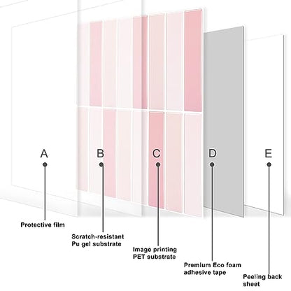 Peel and Stick Tile，New Upgrade Thicker Design Self Adhesive 12" x 12" Large Premium Peel and Stick Backsplash for Kitchen,Bathroom, Living Room, RV Etc（10-Sheet）. - color: Pretty Pink