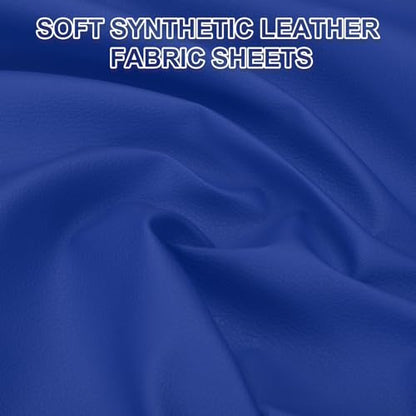 PATIKIL 63x39.4in Faux Leather Sheets, Faux Leather Fabric Sheets Vinyl Fabric Synthetic Soft Waterproof PVC for Replacement Upholstery Car Furniture Sofa Boat Marine, Blue - color: Blue