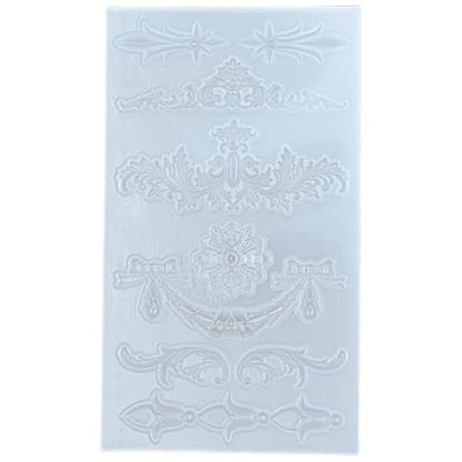 Silicone Mold for Polyclay Air Dry Clay Plaster Crafts Rococo Bow Swag - color: Swag Accents #5594