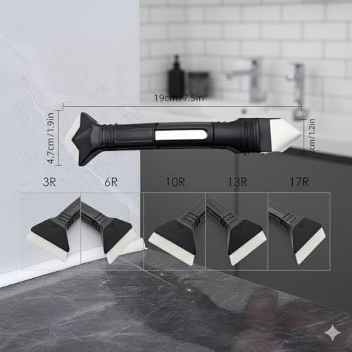 3-in-1 Silicone Caulking Tool with ABS Head – Ideal for Sealing, Cleaning, and Scraping Glue – Durable Plastic Handle for Easy Use, Caulking Tool, Ergonomic Handle