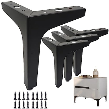 Furniture Legs,Cabinet Legs,Cupboard Legs,Sofa Legs,Cough Legs,Coffee Table Legs,Legs for Couch Chair Ottoman Replacement Black,4 Pcs (4 inch, Black) - color: Black, size: 4"/10cm