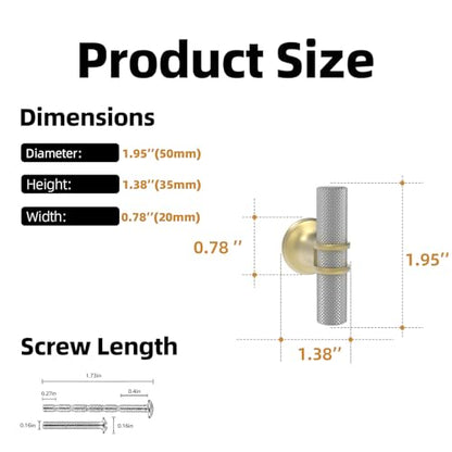 20 Pack Gold and Brushed Satin Nickel Kitchen Cabinet Knobs - color: Nickel and Gold Knurled, size: Knobs