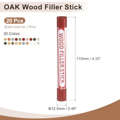 uxcell 20 Colors Wood Crayons, Wood Filler Sticks Furniture Scratch Repair - color: Technology a Series