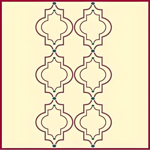 Moroccan Wall Pattern Stencil - 20" x 10.5" Geometric DIY Art & Craft Reusable Sturdy Flexible Painting Template 10 mil Plastic Mylar Wall Floor Tile Craft Stencils - The Artful Stencil