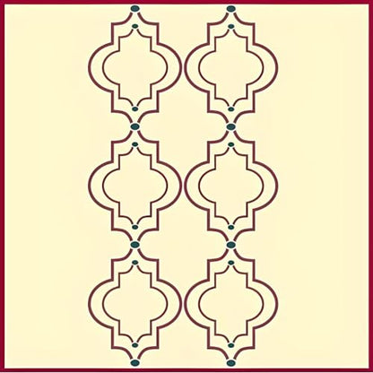 Moroccan Wall Pattern Stencil - 20" x 10.5" Geometric DIY Art & Craft Reusable Sturdy Flexible Painting Template 10 mil Plastic Mylar Wall Floor Tile Craft Stencils - The Artful Stencil