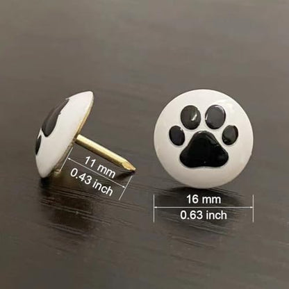 100PCS Flat Upholstery Tacks with Paw Pattern D16mm White - color: 16mm White