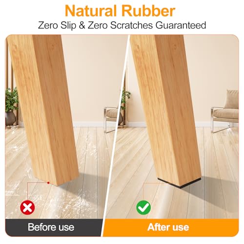 CHUNZEXI 48 Pack 1 Inch Non Slip Furniture Pads, Square Adhesive Rubber - size: 1 inch 48 Square