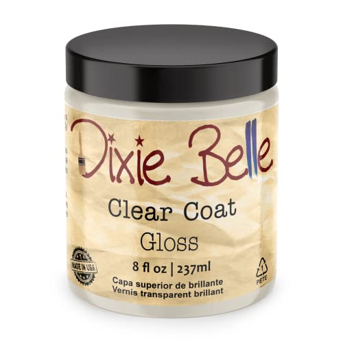 Dixie Belle Paint Company - Clear Coat Gloss (8oz) - Polyacrylic Topcoat - color: Gloss, size: 8 Fl Oz (Pack of 1)