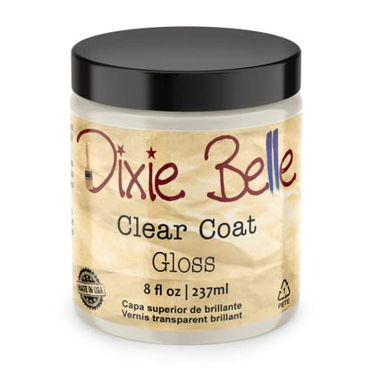 Dixie Belle Paint Company - Clear Coat Gloss (8oz) - Polyacrylic Topcoat - color: Gloss, size: 8 Fl Oz (Pack of 1)