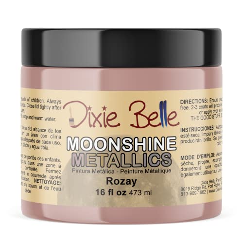 Dixie Belle Paint Company Moonshine Metallics - Rozay (16oz) - color: Rozay, style: 16 Fl Oz (Pack of 1)