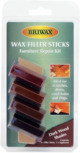 Rustins Briwax Filler Sticks Dark - Quick Wood Repair for Scratches, Cracks & Nail Holes | Assorted Shades