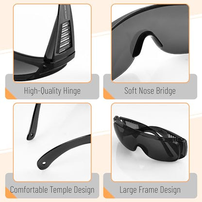 UNCO- Safety Goggles Over Glasses, Protective Goggles, Anti Fog, Work, Safety Glasses Over - color: Tinted Lens, size: 1 Pack