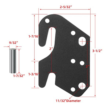 4 PCS Universal Wood Bed Rail Hook Plates for Headboard Footboard Bed Frame Bracket, Wooden Bed Hook On Bed Rails with Mounting Hardware, Black