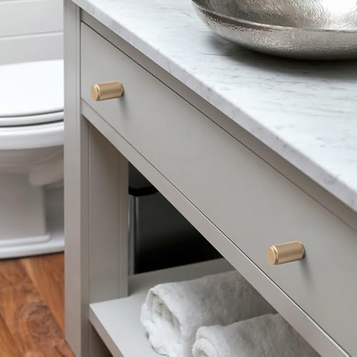 Goo-Ki 6 Pack Champagne Bronze Knurled Cabinet Knobs – Textured Cylinder Drawer Pulls for Modern Kitchen Furniture, Dresser - color: Champagne Bronze