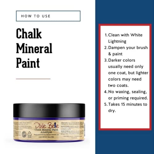 Dixie Belle Paint Company Chalk Mineral Paint - Amethyst (4oz) - color: Amethyst, size: 4 Fl Oz (Pack of 1)