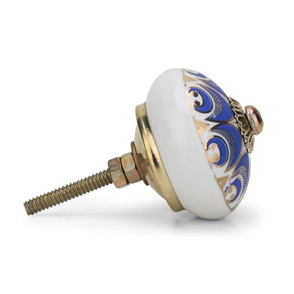Navy Blue Ceramic Cabinet Knobs (Pack of 4) - color: Navy Blue, style: Art Deco