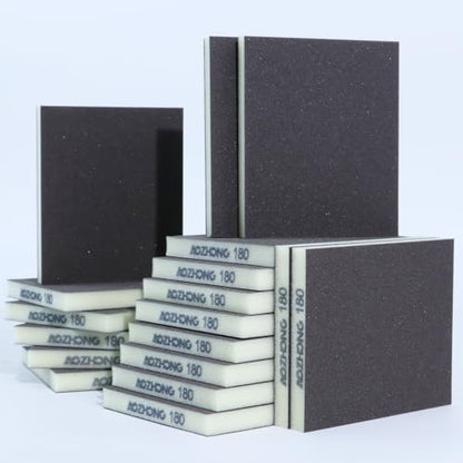 18pcs Sanding Sponge 180 grit Soft Sanding Block Washable and Reusable, Double-Sided Sponge Sanding Blocks Wet Dry Sandpaper Pad for Wood Metal FurniturePaint - style: 180 Grit 18pcs