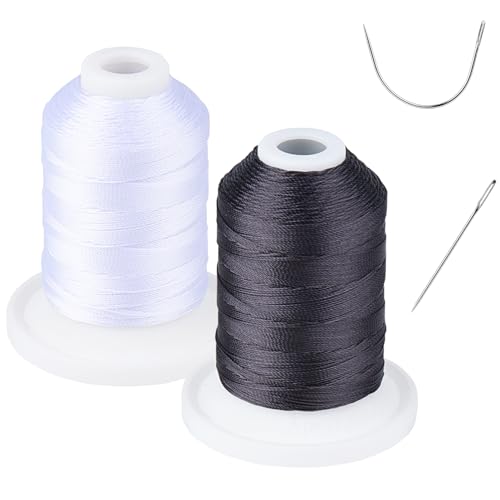 UV Resistant - Simthread 100% Polyester Bonded Thread Tex 69 (12wt) - 250 Yards 1 White 1 Black, - color: 1 White 1 Black, size: 250 Yards