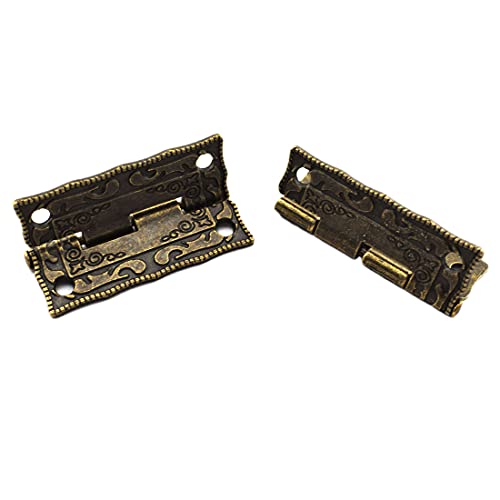 Antique Bronze Decorative Hinges Pattern Carved Design - color: 36 x 23 mm