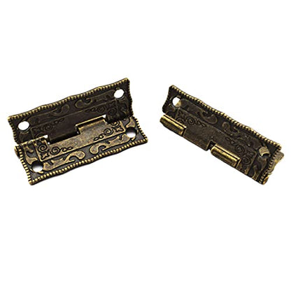 Antique Bronze Decorative Hinges Pattern Carved Design - color: 36 x 23 mm