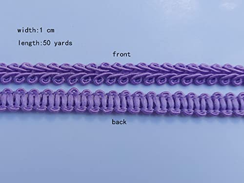 3/8 Inch Gimp Braid Trim 50 Yards for Upholstery Costume DIY Crafts (1308 Purple) - color: Purple