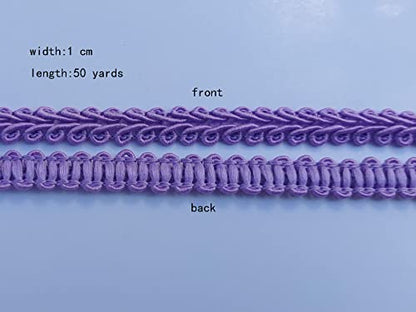3/8 Inch Gimp Braid Trim 50 Yards for Upholstery Costume DIY Crafts (1308 Purple) - color: Purple