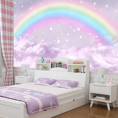 Children's Room Colorful Rainbow Peel-and-Stick Wallpaper 58"x80" - color: Zzsl-02, size: 58"x80"