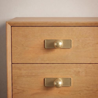 Goo-Ki Cabinet Knobs with Backplate, Champagne Bronze, 6 Pack - color: Champagne Bronze, style: Architectural Flute Style