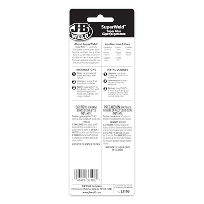 J-B Weld Clear Superglue 6g Brush-On Cap, 2 Pack, - size: 6g 2 Pack