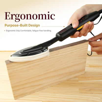 O'SKOOL Edge Banding Iron 100–200°C with Digital Display, Adjustable Heat Sealing Tool for Veneer & Tacking, °C/°F Switchable 110V, VL01