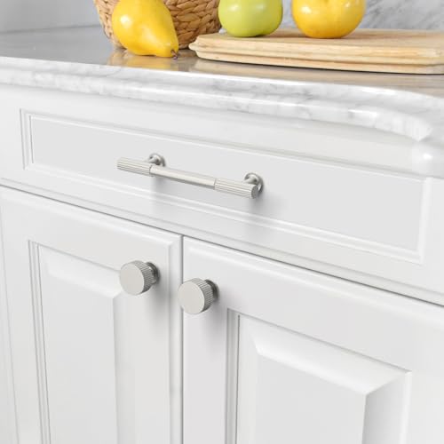 Asidrama 10 Pack 3.75 inch Brushed Satin Nickel Kitchen Cabinet Handles - color: Brushed Satin Nickel, size: 3.75" Hole Center