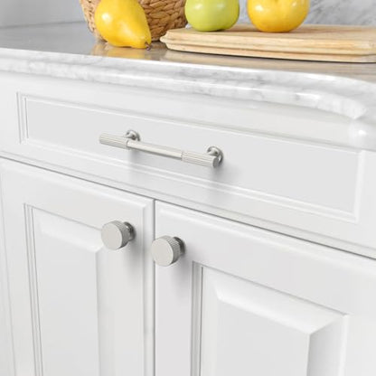 Asidrama 10 Pack 3.75 inch Brushed Satin Nickel Kitchen Cabinet Handles - color: Brushed Satin Nickel, size: 3.75" Hole Center