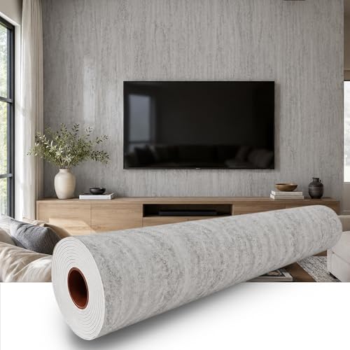 Gray Travertine Peel and Stick Wallpaper, 47.2 x 394 in - color: Gray Travertine, size: 47.2" x 394"