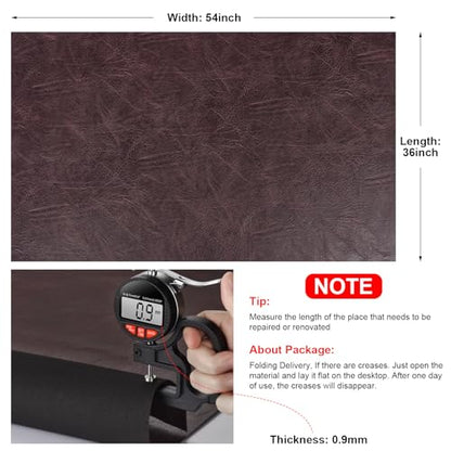 Faux Leather Fabric, Soft Synthetic PU Fabric Material, Thick Durable Synthetic Repholstery Leather Vinyl, Soft Touch Distressed DIY Crafts, Upholstery - Individual 1 Yards Cut 36" x 54"- Dark Purple - color: Dark Purple