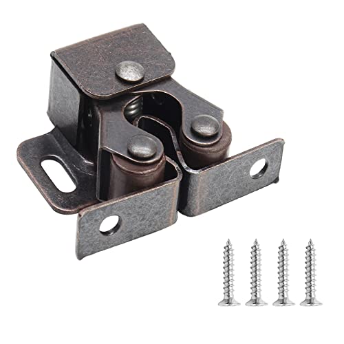 Luomorgo 10 Pack Double Roller Catch Cabinet Latches, Antique Bronze - color: Antique Bronze, size: 10 Pieces