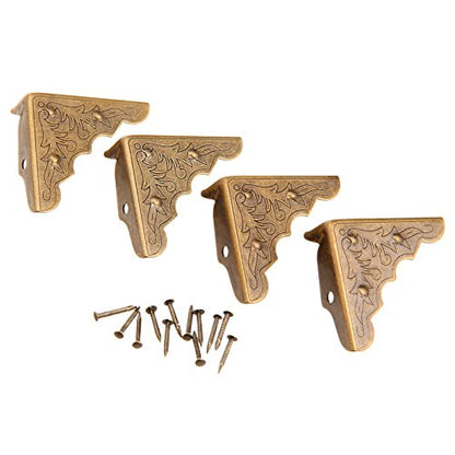 dophee 16Pcs Antique Bronze Furniture Corner Protectors, 1.26"x1.26"x0.43" - size: 16Pcs