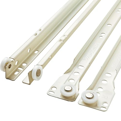 Franklin Brass Self-Closing 22' Drawer Slides Bottom Mount, 5-Pairs (10-Pieces) Cabinet, 50lb Capacity White Drawer Hardware D68822K-W-B - size: 22 Inch
