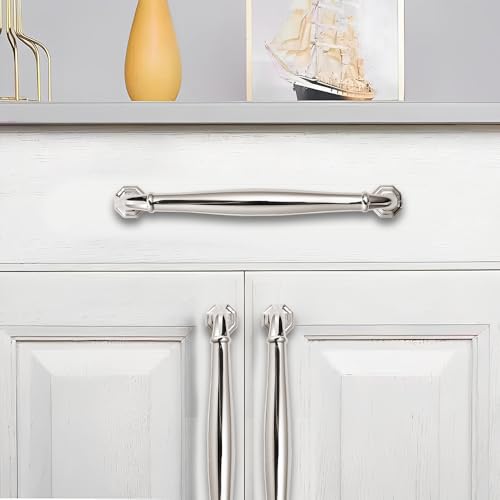 2 Pack 3 Inch Hole Center Polished Nickel Heavy Duty Solid Cabinet pulls Ideal for Dressers, Bathroom, cabinets, and Kitchens cabinets. - color: Polished Nickel, size: 3 Inch Hole Center, style: 2 Pack