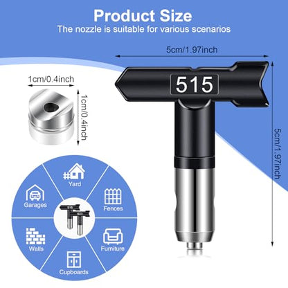 6 Reversible Spray Tips, Airless Paint Sprayer Tip Nozzle 211 313 41