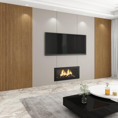 Slat Wall Panel 8-Pack, 118’’x6.1’’, Oak - size: 118’’x6.1’’-Oak